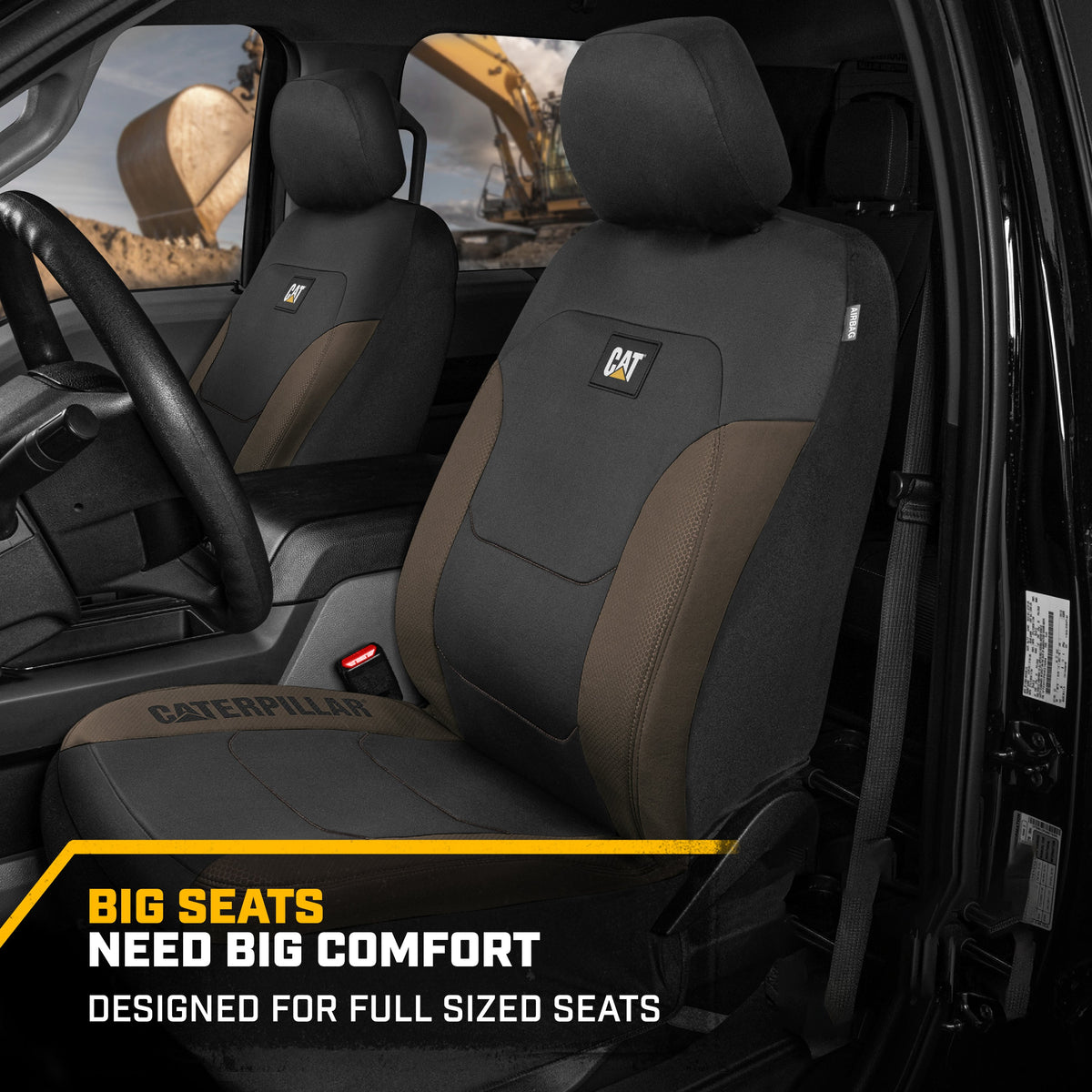 Cat® FlexFitTM Black Beige Sitzbezüge für Autos, LKW und SUV - Set von (2) Front Car Seat Cover Front Seat Protectors - Airbag-kompatible Sitzbezüge für SUV Interior Covers & Seat Cover Zubehör