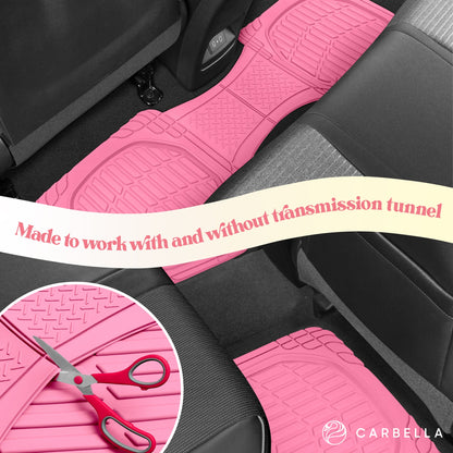Carbella 3-Stück FlexTough Deep Dish Gummi Vorderbodenmatten und Hinterbodenmatten - Heavy Duty, All Weather, Trimmen Sie, um zu passen