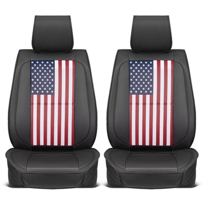 MotorBox American Flag Seat Abdeckungen für LKW, Autos und SUV - Napa Leder US Car Seat Abdeckungen American Flag Truck Zubehör - Car Seat Abdeckung Patriotic American Flag Car Zubehör Autositz Protektor