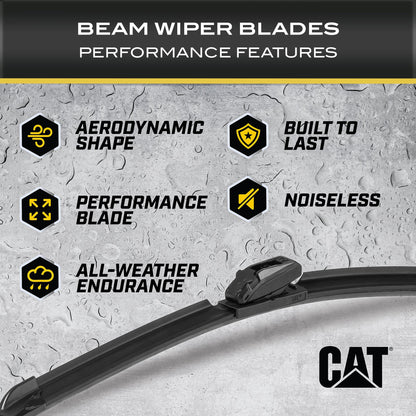 CAT C2.0 Heavy Duty Beam Windschutzscheiben-Wischerblätter für Autos, LKWs, SUVs und Vans - All Seasons, Streak-Free, Silent