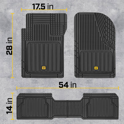 CAT 3-Stück ToughLiner Vorderbodenmatten und Hinterbodenmatten - Heavy Duty, All Weather, Trimmen, um zu passen