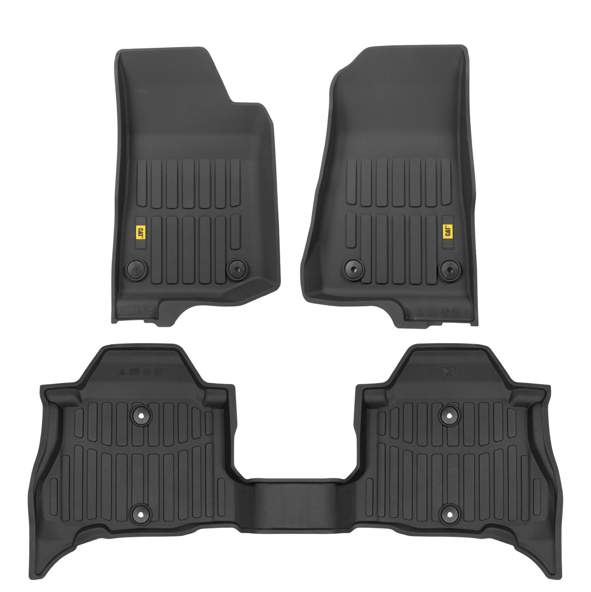 CAT 3-Piece JustFitTM 3D Frontliner Mats und Rear Liner Mats für Jeep Wrangler 4XE (2021 - 2026) - Heavy Duty, All Weather, Custom Fit