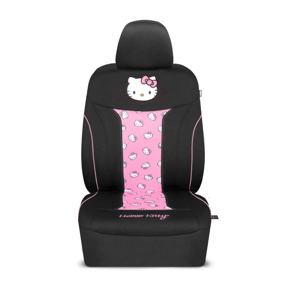 Hello Kitty Car Seat Cover - Niedliche und langlebige Pink Vordersitzbezug, Adorable Hello Kitty Design, Komfortable und lang anhaltende Polyester, Autozubehör Geschenk Hello Kitty Zubehör 1pc Schwarz / Pink