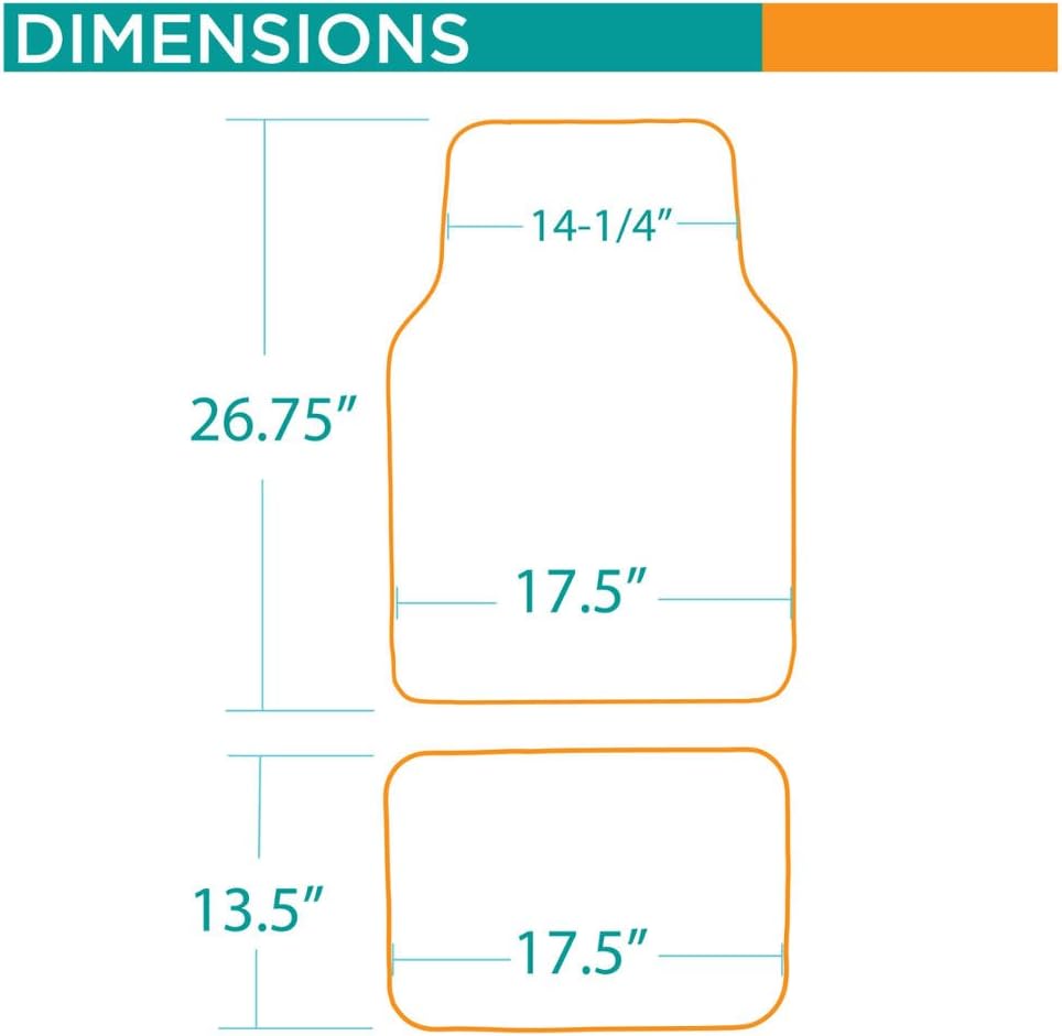 BDK Design Teppich Auto Bodenmatten Vorder- und Hinterbau mit Gummirücken-Universalsitz, 4 Stück Set (Mehrere Designs)