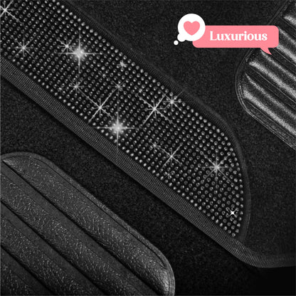 Carbella 4-Piece Black Diamond Crystals Vorderbodenmatten und Hinterbodenmatten