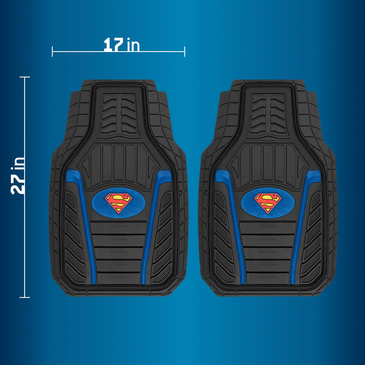 BDK Armored Super Hero Car Floor Matts - Offiziell lizenzierte DC Comics - All Weather Heavy Duty Auto Interieur Liners für Auto Truck Van SUV (Mehrere Stile)