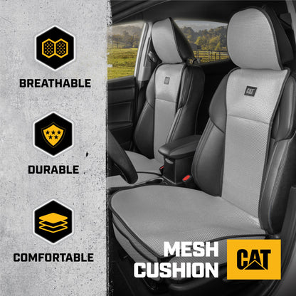 Raupe AeroMesh Graue Sitzbezüge für LKW, Auto & SUV - (2) Front Truck Seat Cover Protector - Breathable Mesh Universal Fit Car Seat Covers - Automotive Seat Covers Top of Seat Protection