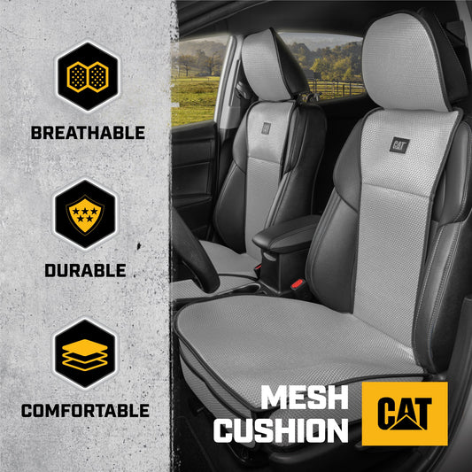 Raupe AeroMesh Graue Sitzbezüge für LKW, Auto & SUV - (2) Front Truck Seat Cover Protector - Breathable Mesh Universal Fit Car Seat Covers - Automotive Seat Covers Top of Seat Protection