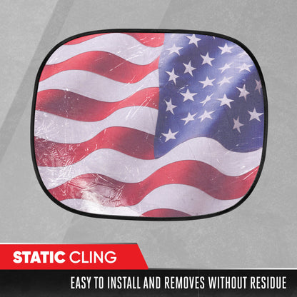 MotorTrend 2-Pack EasyCling Amerikanisches US-Flaggenfenster Sonnenschirme (18' x 14')
