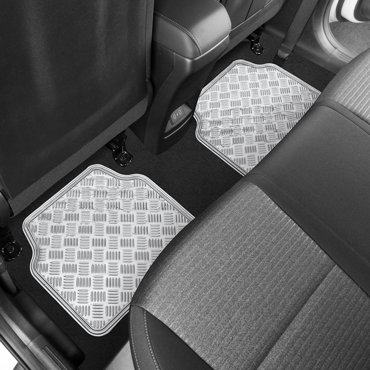 BDK 4-Piece Translucent Centered Cushioned Grip Pad Vorderbodenmatten und Hinterbodenmatten - Heavy Duty, All Weather
