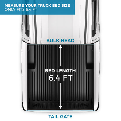 MotorBox Soft Tri-Fold Truck Tonneau Abdeckung für Ram 1500 (2002-2023) / Ram 2500 & 3500 (2003-2020) mit 6,4 ft Bett, Allwetter Klapp LKW Bett Abdeckung mit Black Flag Grafik, einfachem Zugang und sicherer Passform