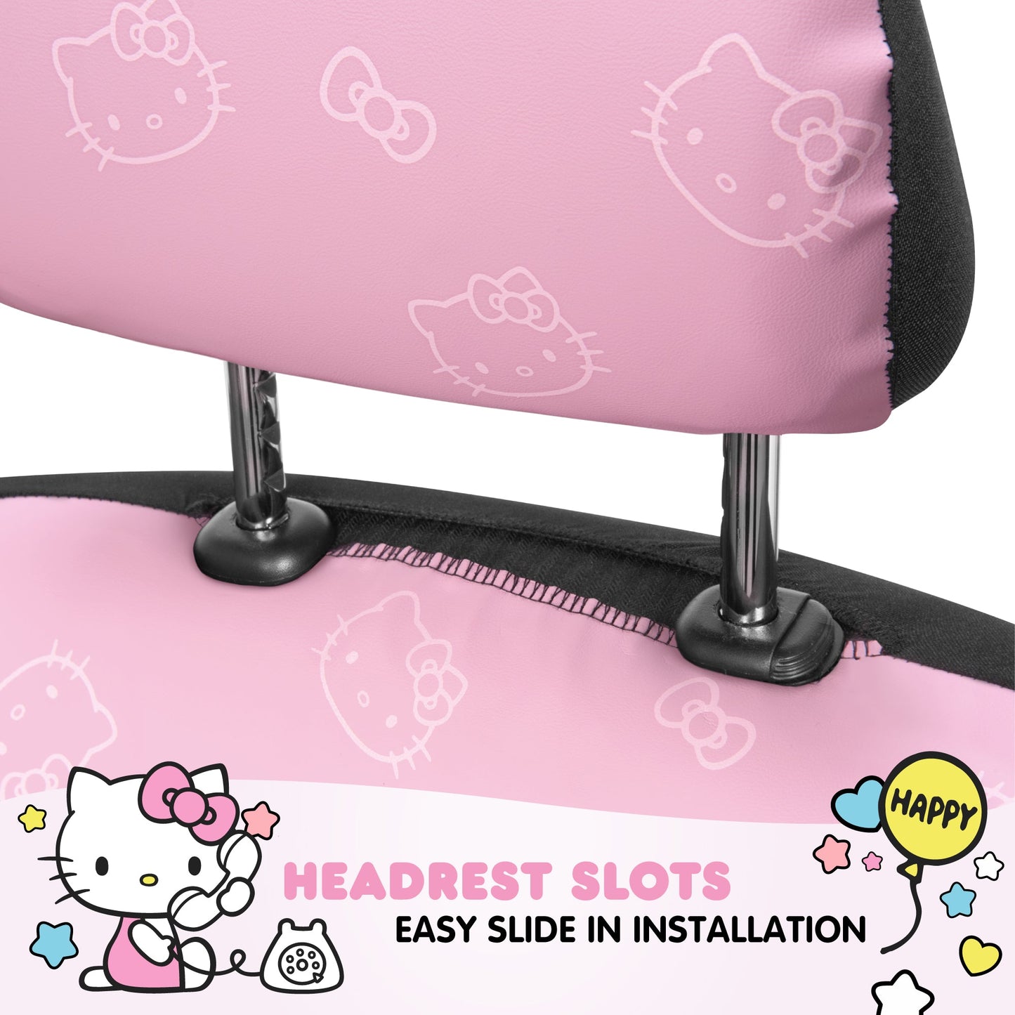 Hello Kitty Car Seat Covers - Süße Pink Seat Covers, Autozubehör Geschenk Hello Kitty Zubehör 2pc Pink Car Seat Covers