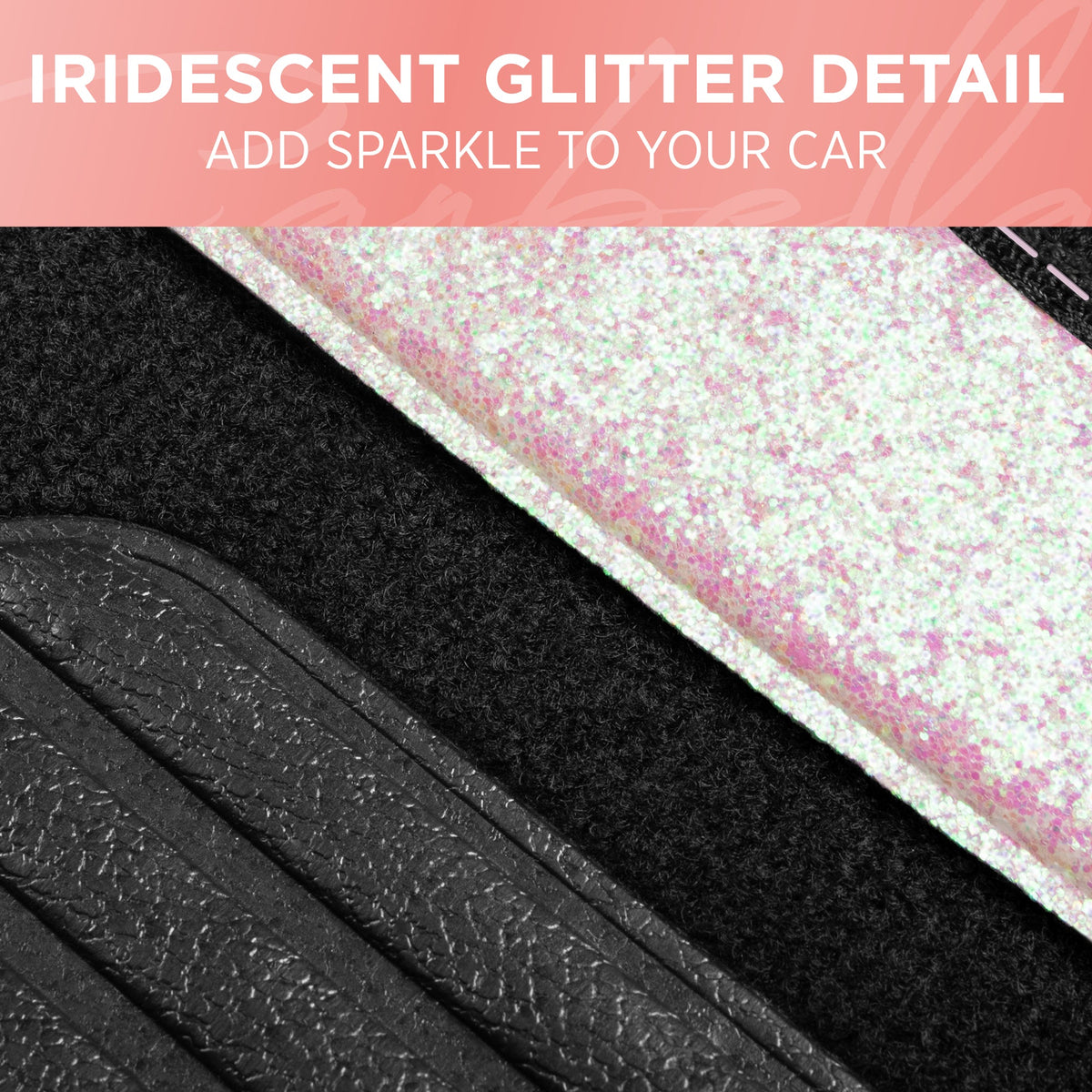 Carbella 4-Piece Sparkle Glitter Vorderbodenmatten und Hinterbodenmatten