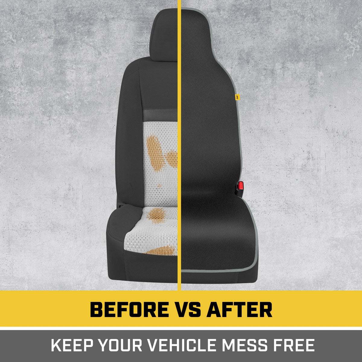 Cat® Wasserdichte Autositzbezüge für Vordersitze, 2 Packung mit schwarzer Ausstattung - Langlebige Neopren-Sitzbezüge für Autos, passend zu 95% des SUV für Pkw-LKWs, idealer Sitzschutz für Ledersitze
