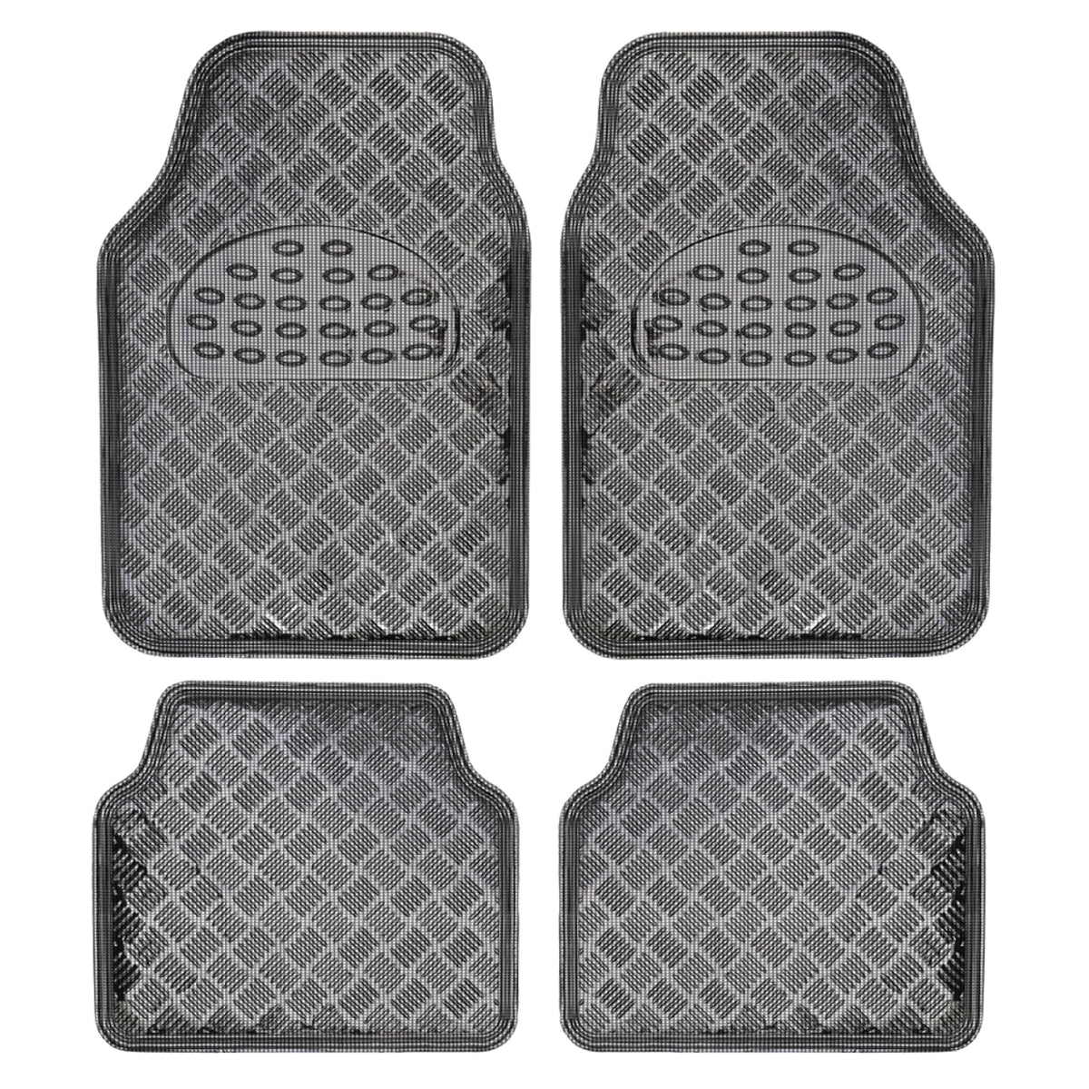 BDK 4-Piece Translucent Centered Cushioned Grip Pad Vorderbodenmatten und Hinterbodenmatten - Heavy Duty, All Weather