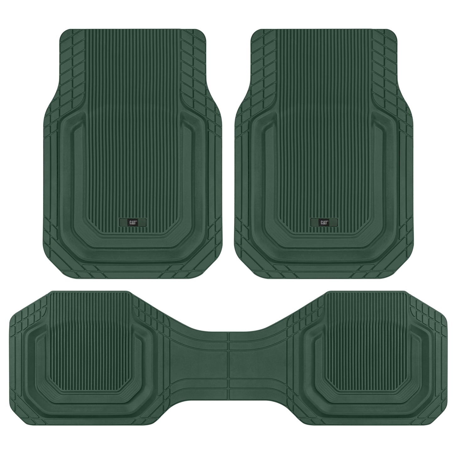 Cat® ToughLinerTM Autobodenmatten - Heavy Duty Trim To Fit Mat für LKW - Car Mats & SUV Bodenliner für Auto - Allwetter-Truck-Zubehör & geruchlose Gummi-Automatten - Grün