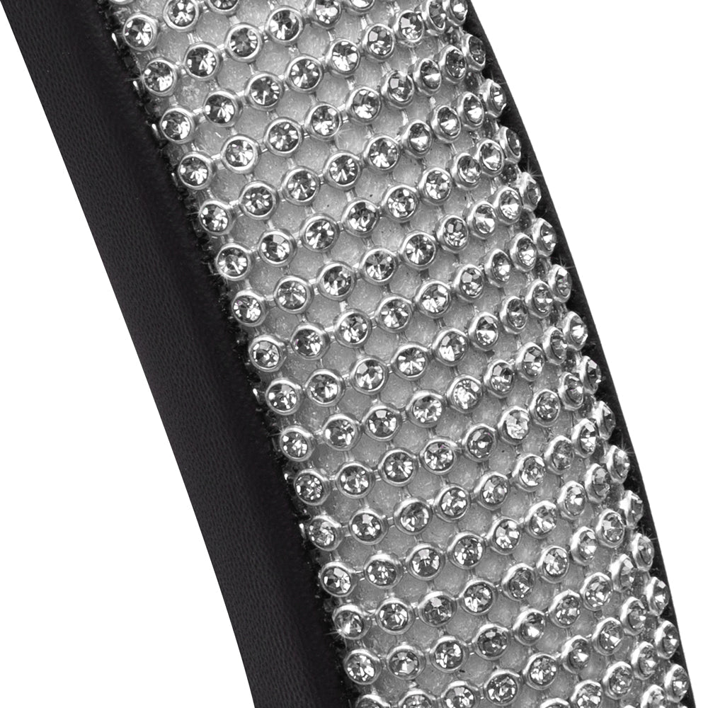 Carbella Bling Rhinestones Lederlenkradabdeckung (Fits 14.5' - 15.5')