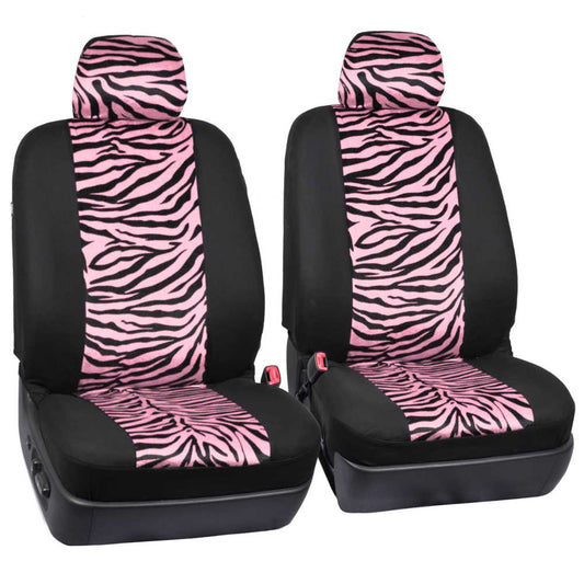 BDK 12-Piece Pink Tiger Vordersitzbezüge, Rücksitzbezüge, Sitzgurtpads und Lenkradbezüge (Fits 14.5' - 15.5')