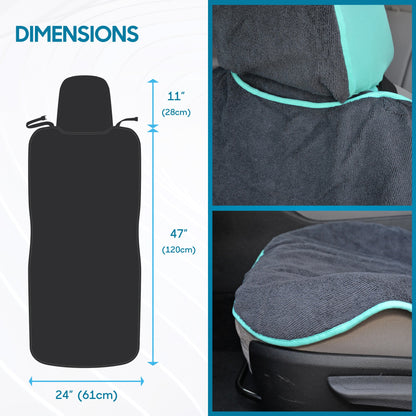 BDK UltraFit Waterpoof Car Seat Towel Cover, Black Trim - Waschbarer Schweißsitz-Protektor, ideal für Fitness-Studio-Surfen-Lauf-Crossfit, passt zu den meisten Auto-LKW Van und SUV (Mehrere Farben)