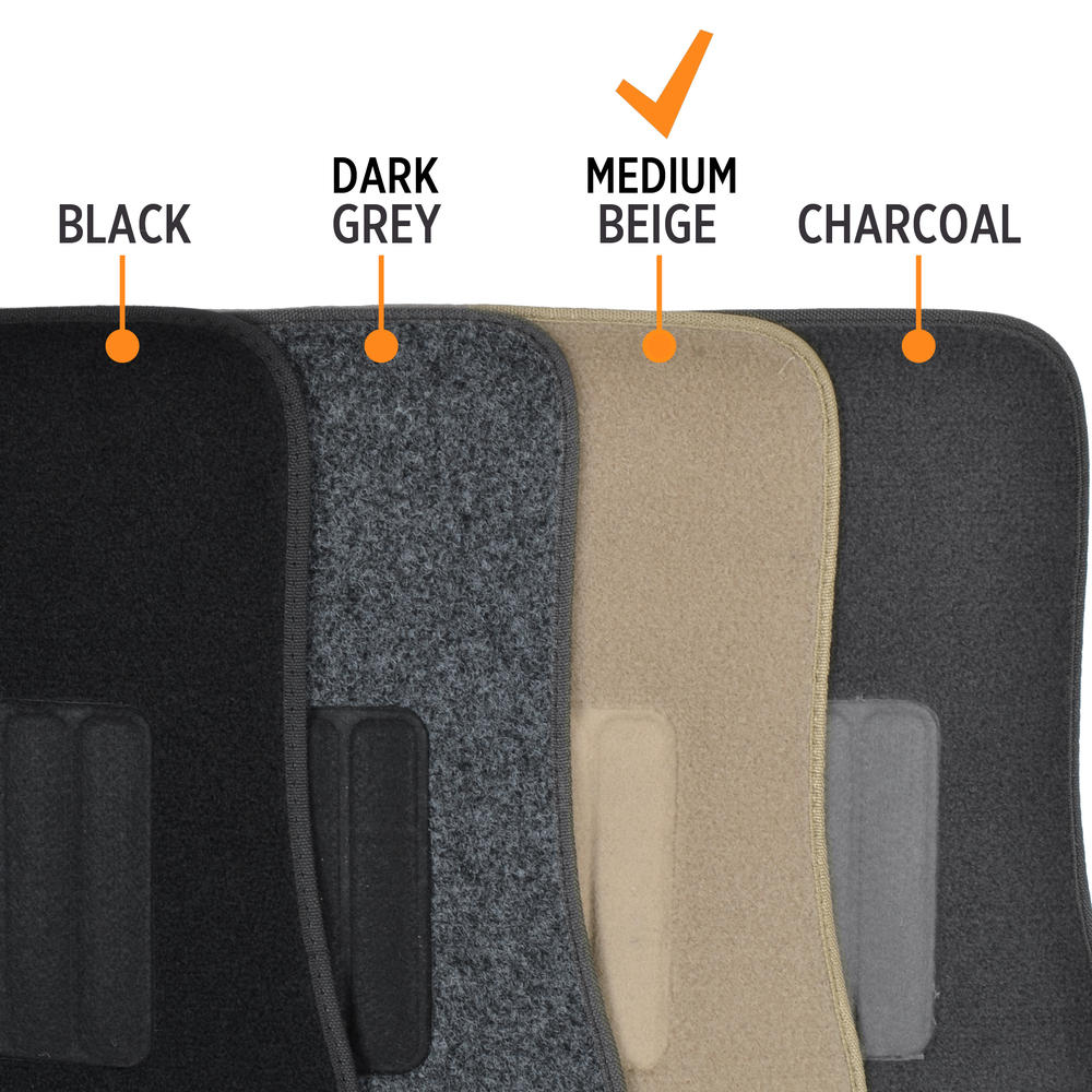 MotorTrend 4-Piece FatRug Premium Teppich Vorderbodenmatten und Hinterbodenmatten mit Fersenpolsterung