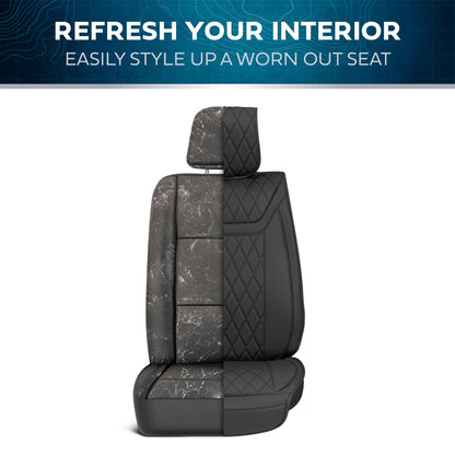 MotorBox 11-Piece Ranch Edition Premium Faux Leather Diamond Stitched Cushion Vordersitz- und Rücksitzabdeckungen