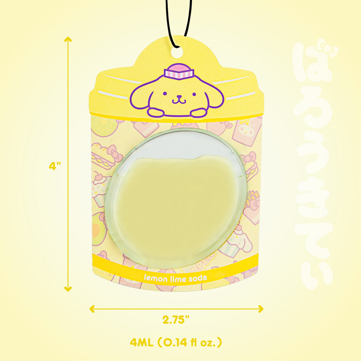 Hello Kitty und Freunde Car Air Freshener (Pompompurin - Zitronenlime Soda) Hängen Gel Area Deodorizer, lang anhaltende Autodüfte Air Freshener, niedliches Automotive Sanrio Zubehör Dekor, 2-Pack