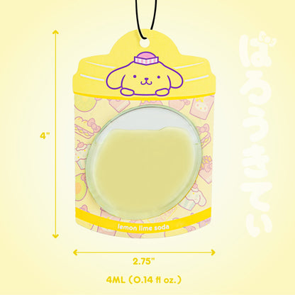 Hello Kitty und Freunde Car Air Freshener (Pompompurin - Zitronenlime Soda) Hängen Gel Area Deodorizer, lang anhaltende Autodüfte Air Freshener, niedliches Automotive Sanrio Zubehör Dekor, 2-Pack