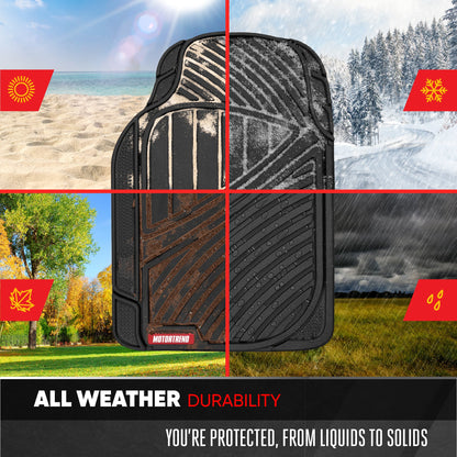 MotorTrend 4-Piece 3-Rows Extra-High Ridgeline Vorderbodenmatten, Mittelbodenmatte und Hinterbodenmatte
