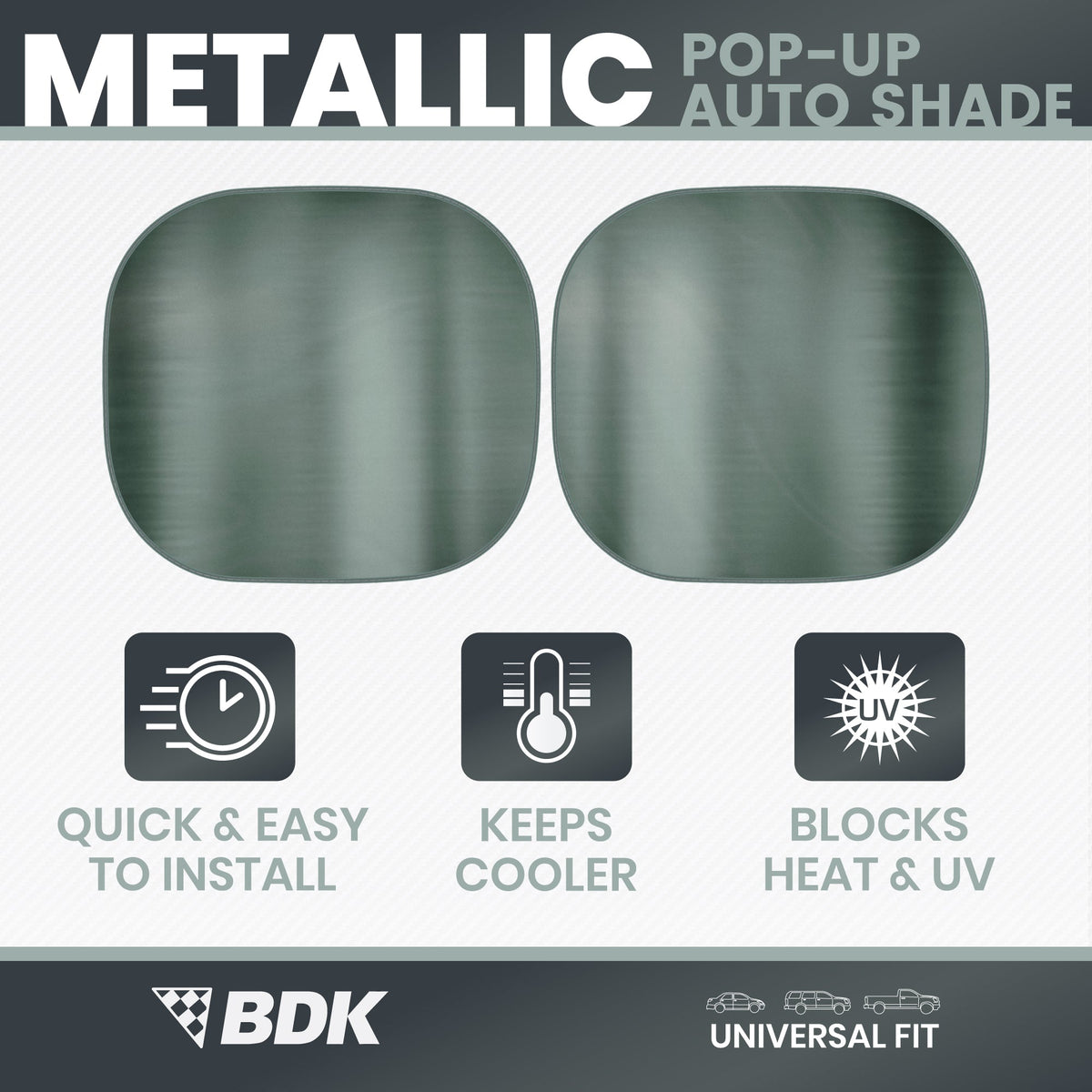 Carbella 2-Stück Metallic Front Windschutzscheibe Sonnenschirm (31,75' x 28,75')