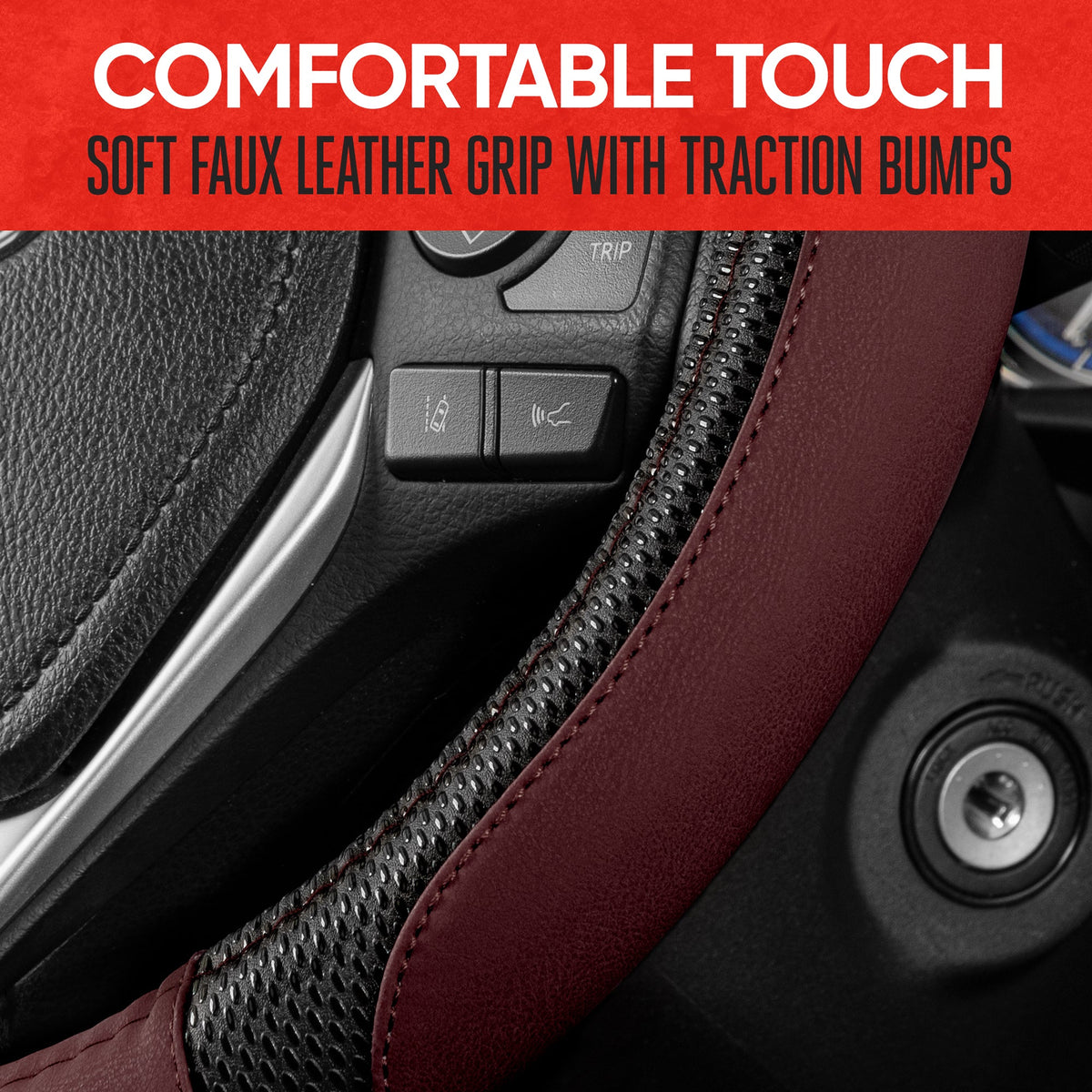 MotorTrend GripTech verbesserte Traktion Lenkrad Abdeckung (Fits 14.5' - 15.5')