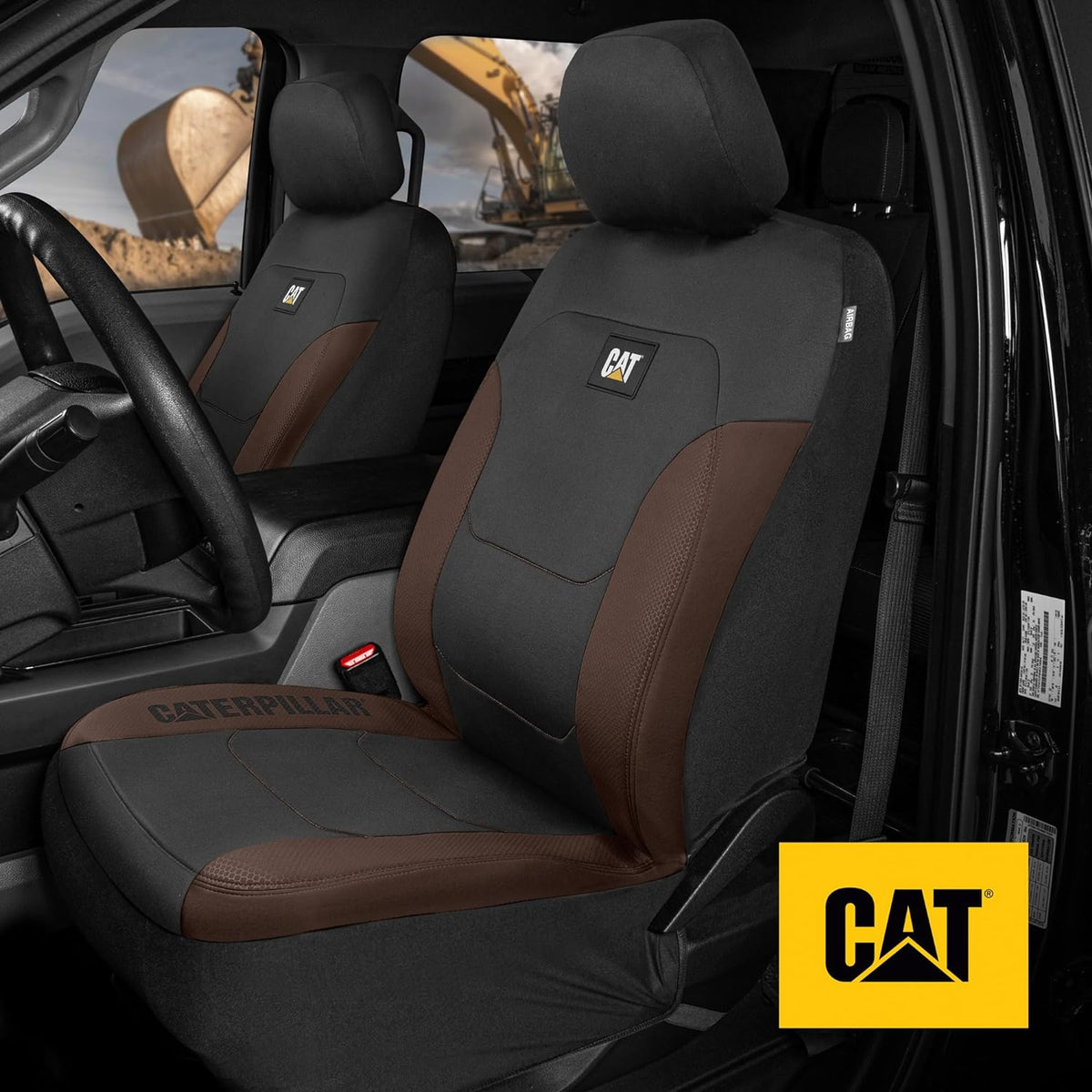 Cat® FlexfitTM Autositzabdeckungen für Pkw-LKW und SUVs (Set von 2) - Autositzabdeckungen für Vordersitze, LKW-Sitzprotektoren, Auto-Innenraumabdeckungen