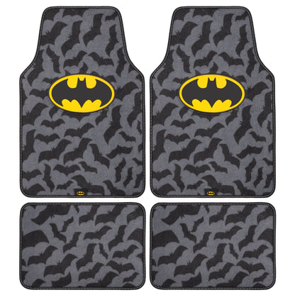 Warner Bros DC Comics 4-Stück Batman Logo mit Bat Background Front Floor Mats