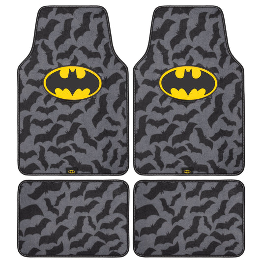 Warner Bros DC Comics 4-Stück Batman Logo mit Bat Background Front Floor Mats