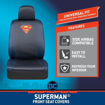 Warner Bros DC Comics 2-Pack Superman Logo Vordersitzbezüge