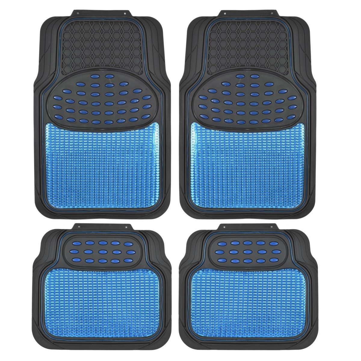 BDK 4-Piece-zentrierte gedämpfte Griff Pad Vorderbodenmatten und hintere Bodenmatten - Heavy Duty, All Weather, Trimmen Sie, um zu passen