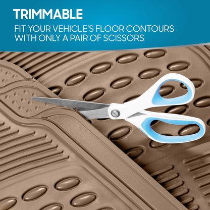BDK 4-Piece Cushioned Grip Pad Vorderbodenmatten und hintere Bodenmatten - Heavy Duty, All Weather, Trimmen Sie, um zu passen