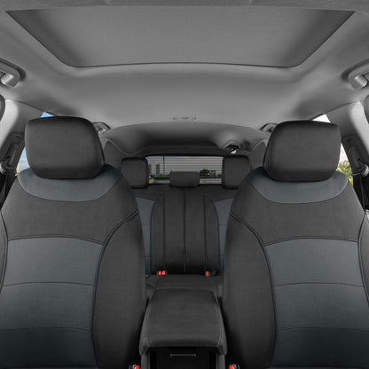 BDK carXS Turismo Car Seat Covers Volles Set, Beige Two-Tone Front Seat Covers mit Split Rear Bench Back Seat Cover, Automotive Seat Covers für LKW SUV Van Auto (Mehrere Farben)
