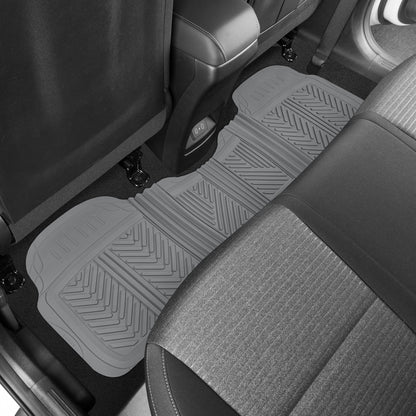 MotorTrend 3-Stück FlexTough Performance Deep Channel Front Floor Matts und Rear Floor Mat - Heavy Duty, All Weather, Trimm to Fit