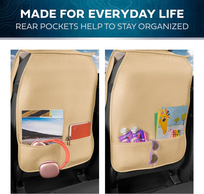 Car Seat Covers - DiamondLux Edition Premium Faux Leather Seat Protectors - Doppelkreuz-Nähte gepolsterte Automobilzubehör für LKW, SUVs, Autos - Front Seat Set