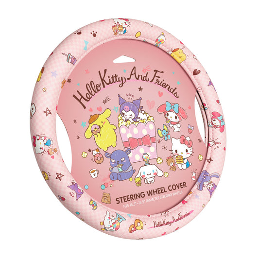 Hello Kitty und Freunde Lenkrad Abdeckung, Universal Fit süße Zubehör für Frauen, stilvolle Dekor Geschenk Hallo Zubehör - Passt Standardräder 14.5'-15'