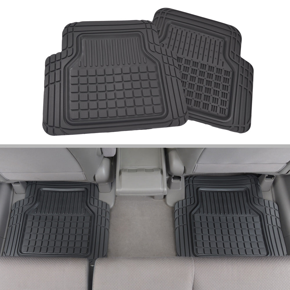 MotorTrend 4-Piece FlexTough Performance Plus Deep Dish Square Nuten Vorderbodenmatten und Hinterbodenmatten - Heavy Duty, All Weather, Trimmen, um zu passen
