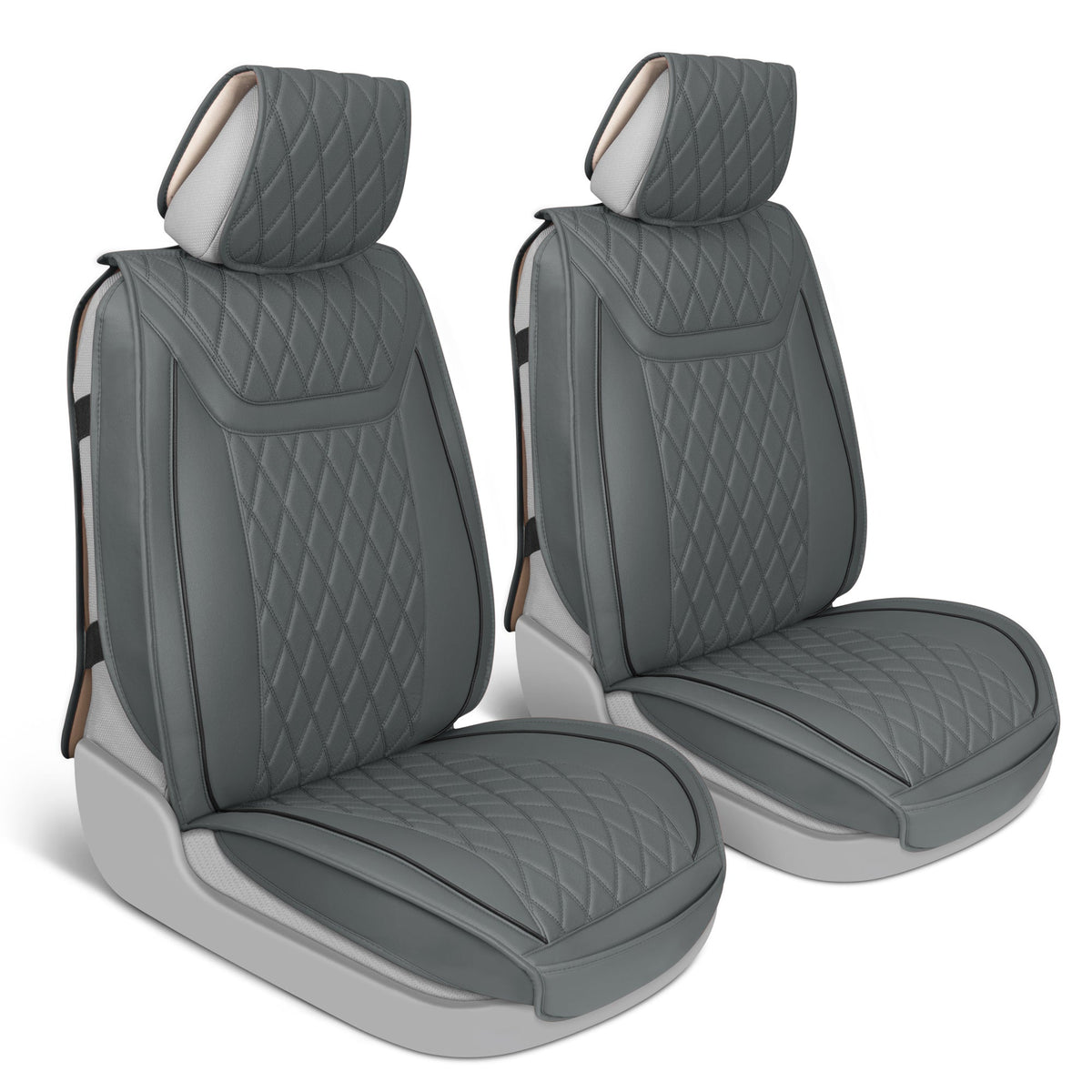 MotorBox 11-Piece Ranch Edition Premium Faux Leather Diamond Stitched Cushion Vordersitz- und Rücksitzabdeckungen