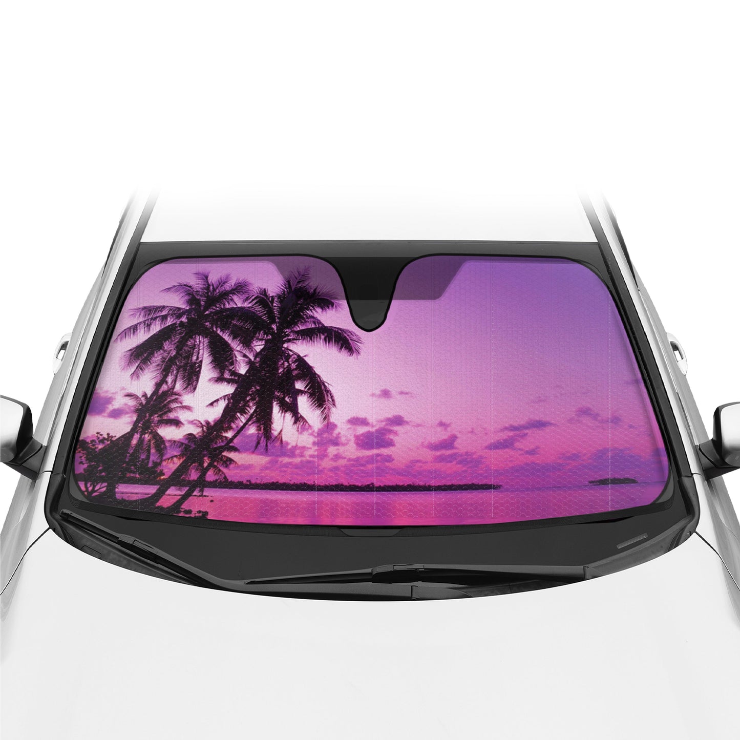 BDK Purple Palm Beach Front Windschutzscheibe Sonnenschirm (58' x 27')
