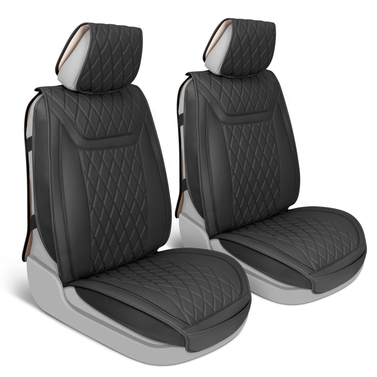 MotorBox 11-Piece Ranch Edition Premium Faux Leather Diamond Stitched Cushion Vordersitz- und Rücksitzabdeckungen