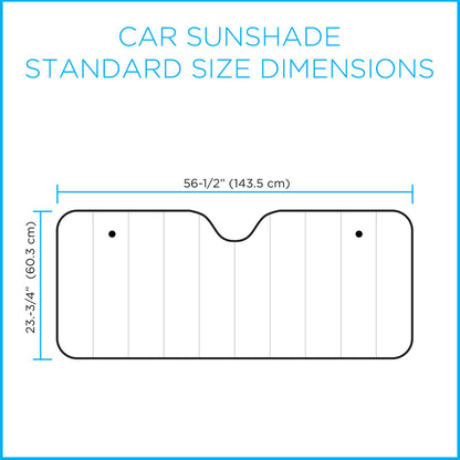 BDK Chrome Reflective Front Windschutzscheibe Sonnenschirm Standard (58' x 24')