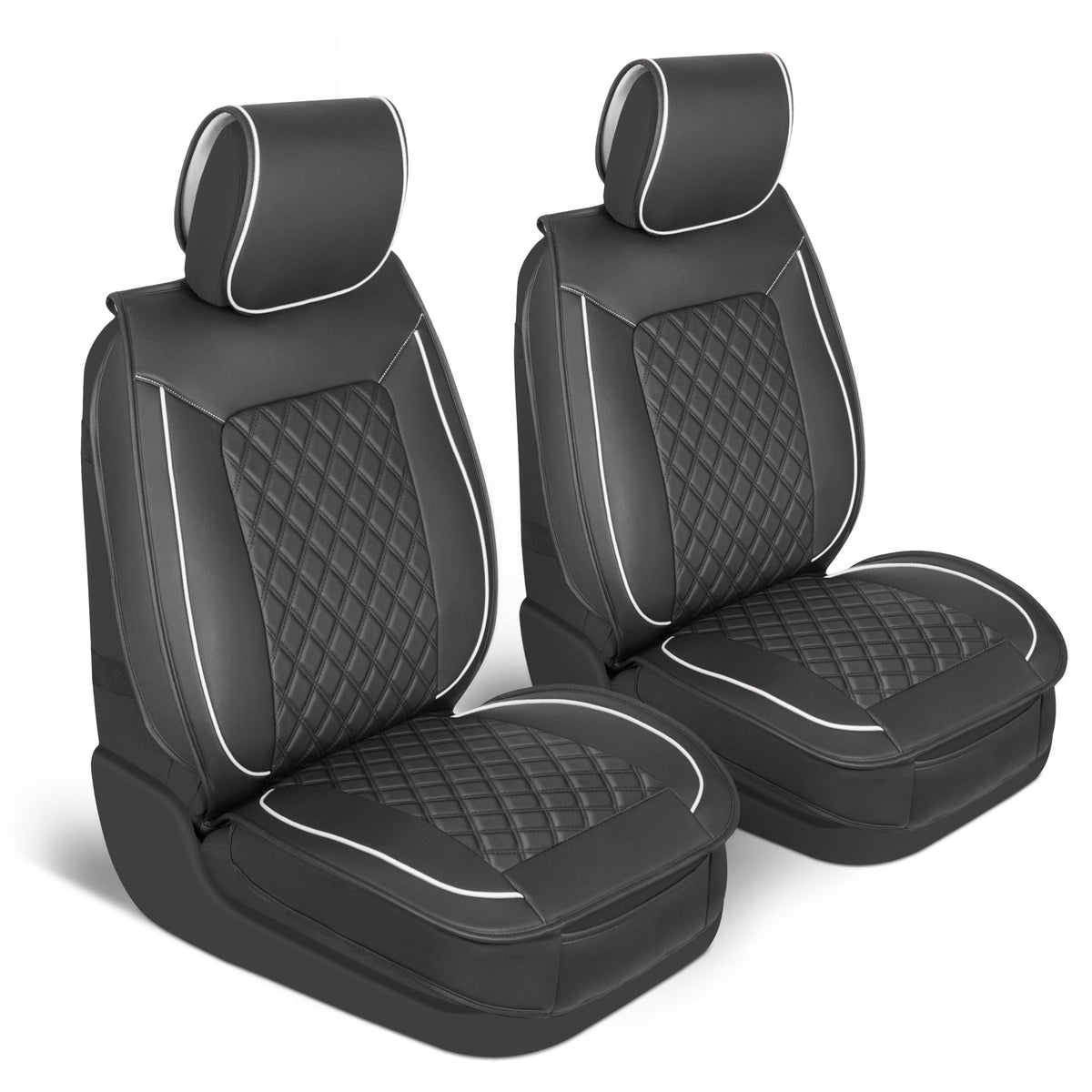 MotorBox 2-Pack Prestige Edition Premium Faux Leather Diamond Stitched Cushion Vordersitzbezüge