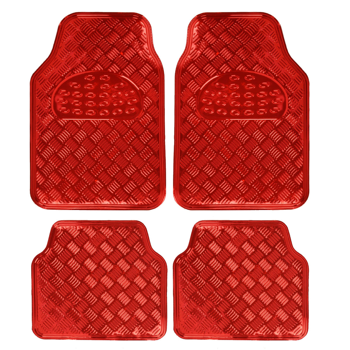 BDK 4-Piece Translucent Centered Cushioned Grip Pad Vorderbodenmatten und Hinterbodenmatten - Heavy Duty, All Weather