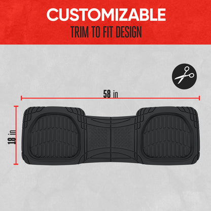 MotorTrend PRO920 Deep Dish Rear Floor Matts - Heavy Duty, All Weather, Trimm to Fit