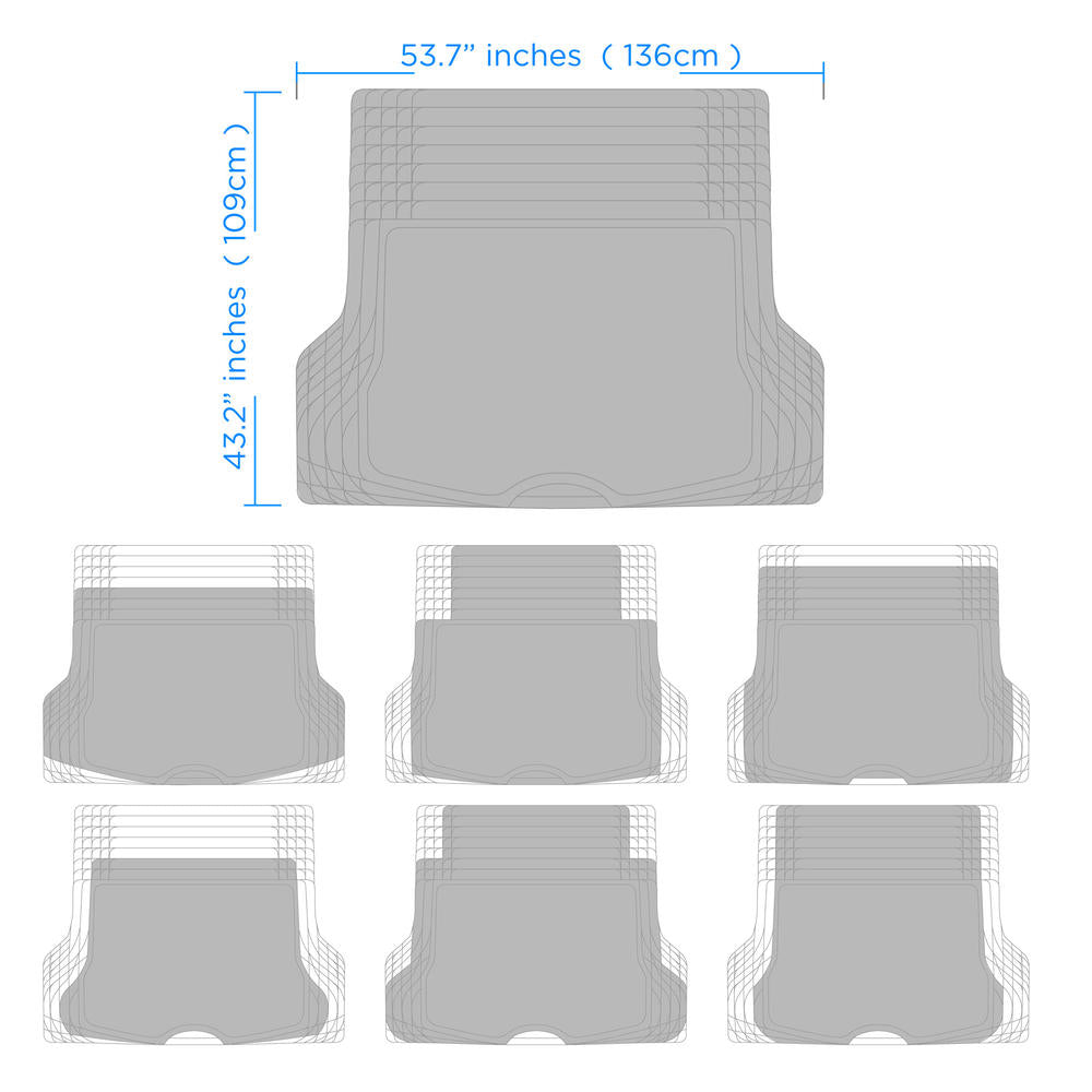 BDK Trunk / Cargo Rubber Liner - Heavy Duty, All Weather, Trim to Fit (53.8 'x 43.2')