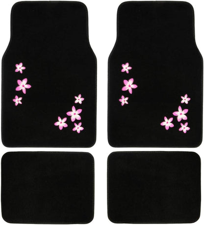 BDK Design Teppich Auto Bodenmatten Vorder- und Hinterbau mit Gummirücken-Universalsitz, 4 Stück Set (Mehrere Designs)